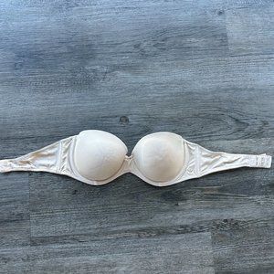 Aerie Lightly Lined Nude Strapless Underwire Bra 34C